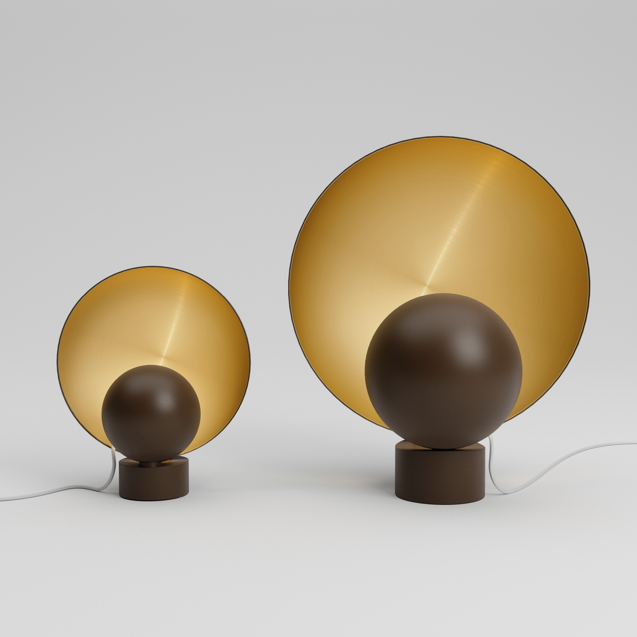 luminária de mesa e piso mini sol, de mnma studio para lumini