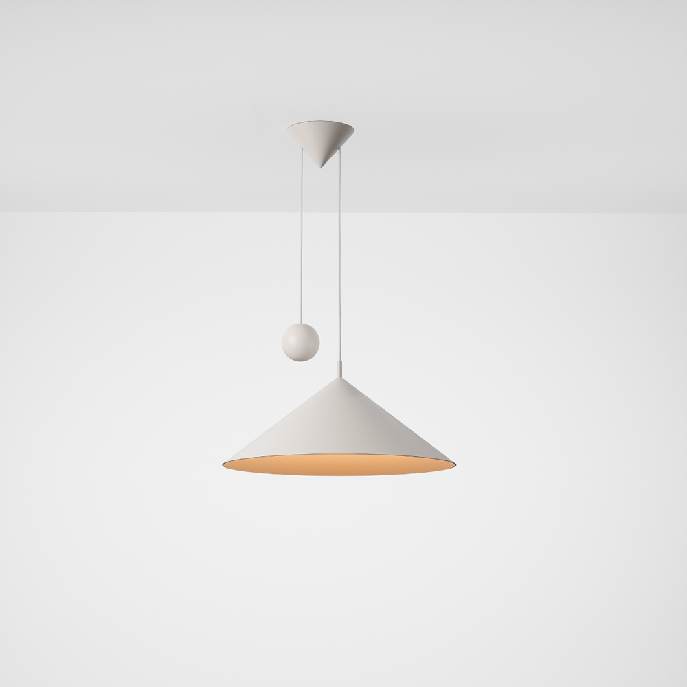 luminária e-cone, de carolina maluhy para lumini