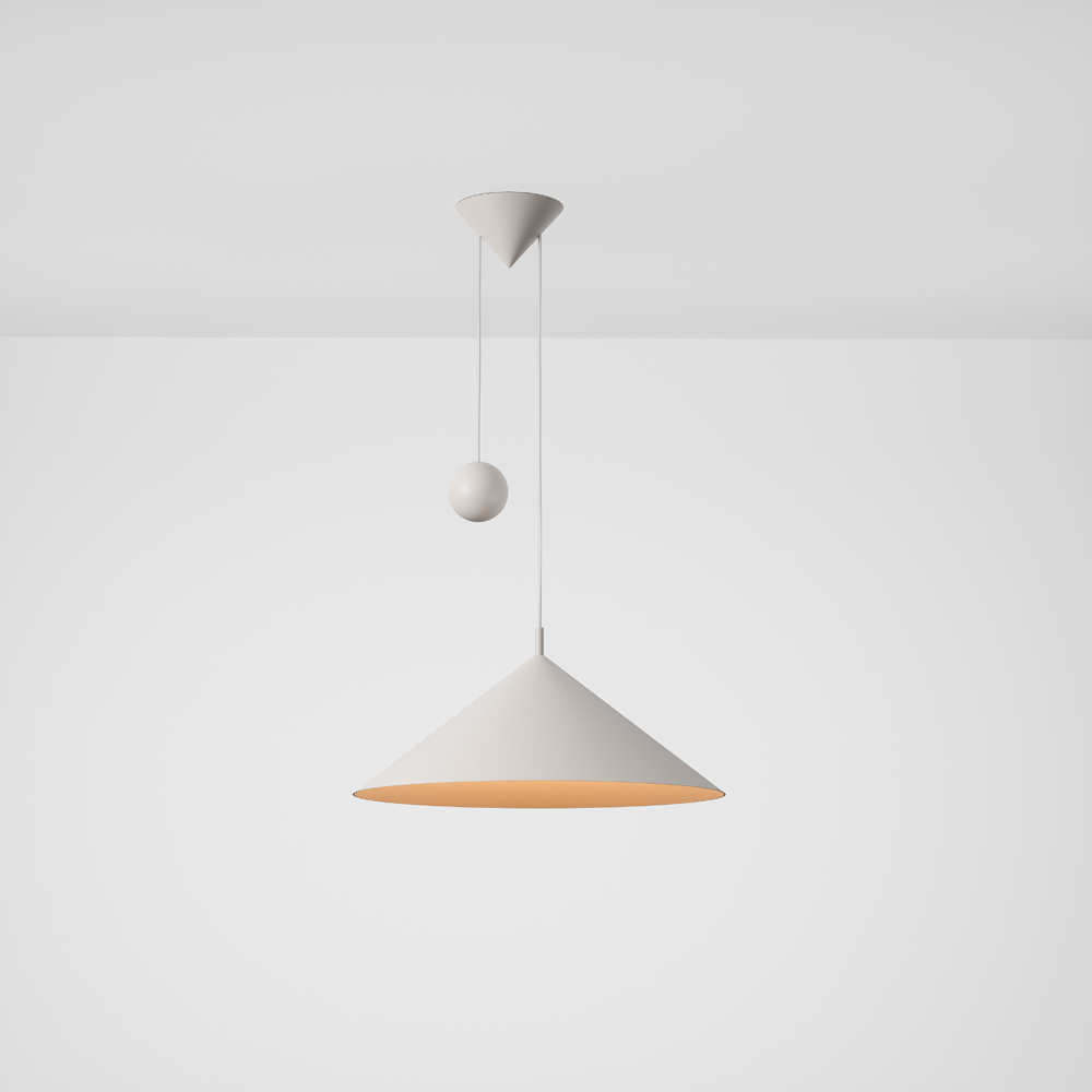 luminária e-cone, de carolina maluhy para lumini