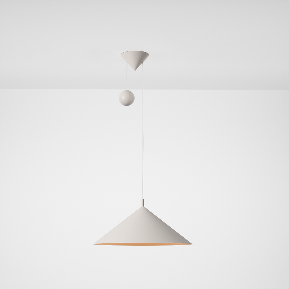 luminária e-cone, de carolina maluhy para lumini