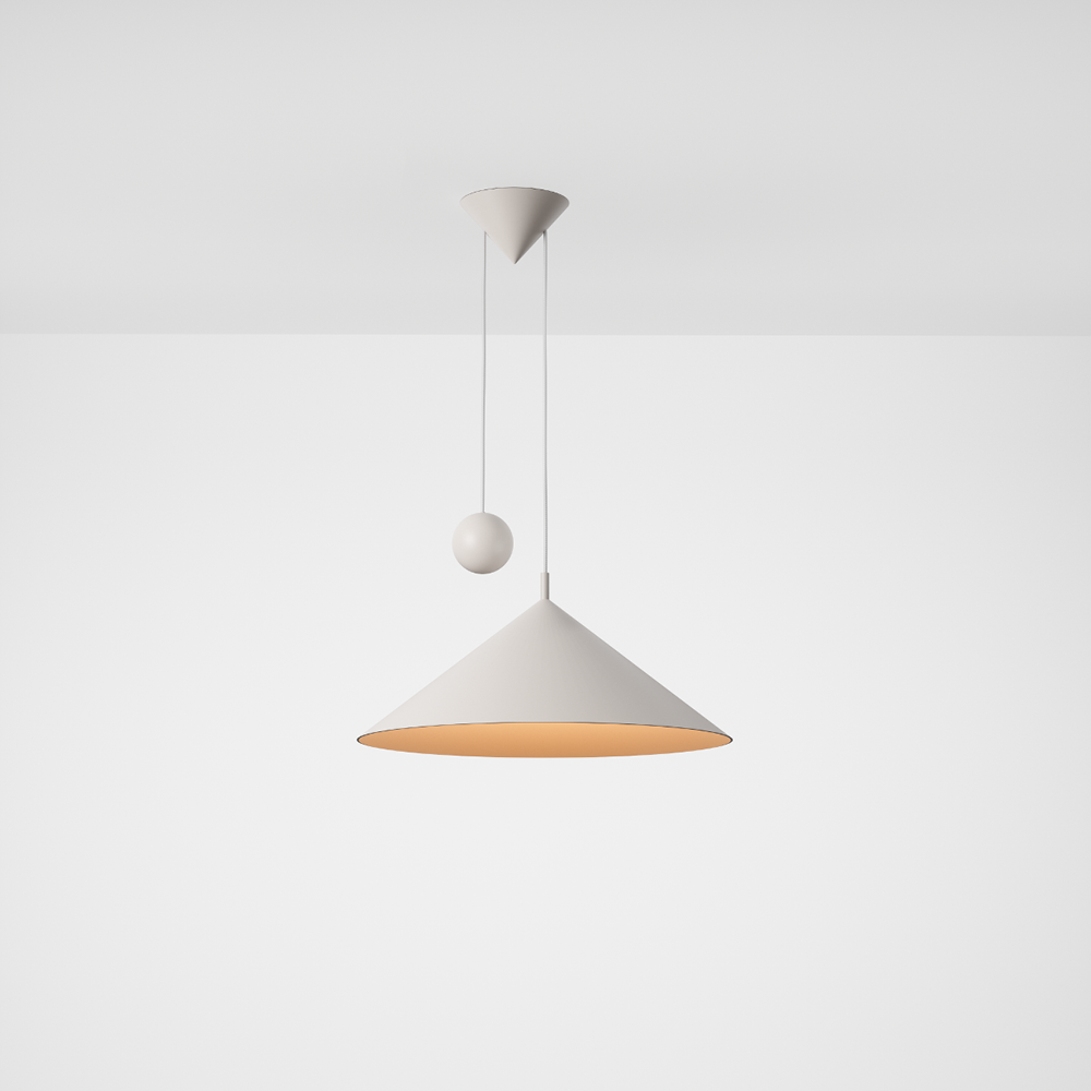 luminária e-cone, de carolina maluhy para lumini