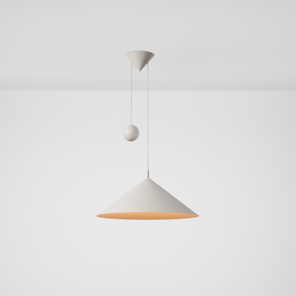 luminária e-cone, de carolina maluhy para lumini