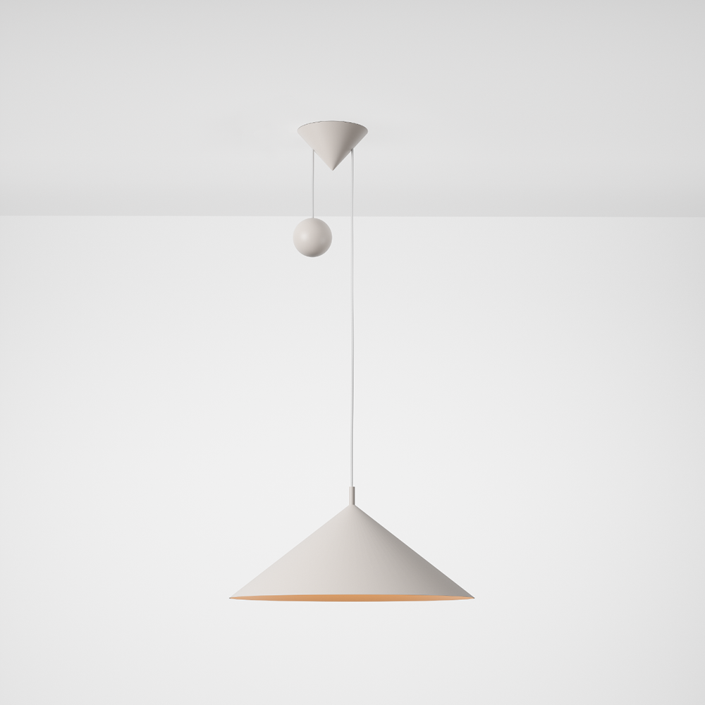 luminária e-cone, de carolina maluhy para lumini