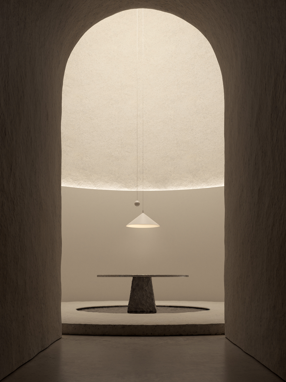 luminária e-cone, de carolina maluhy para lumini