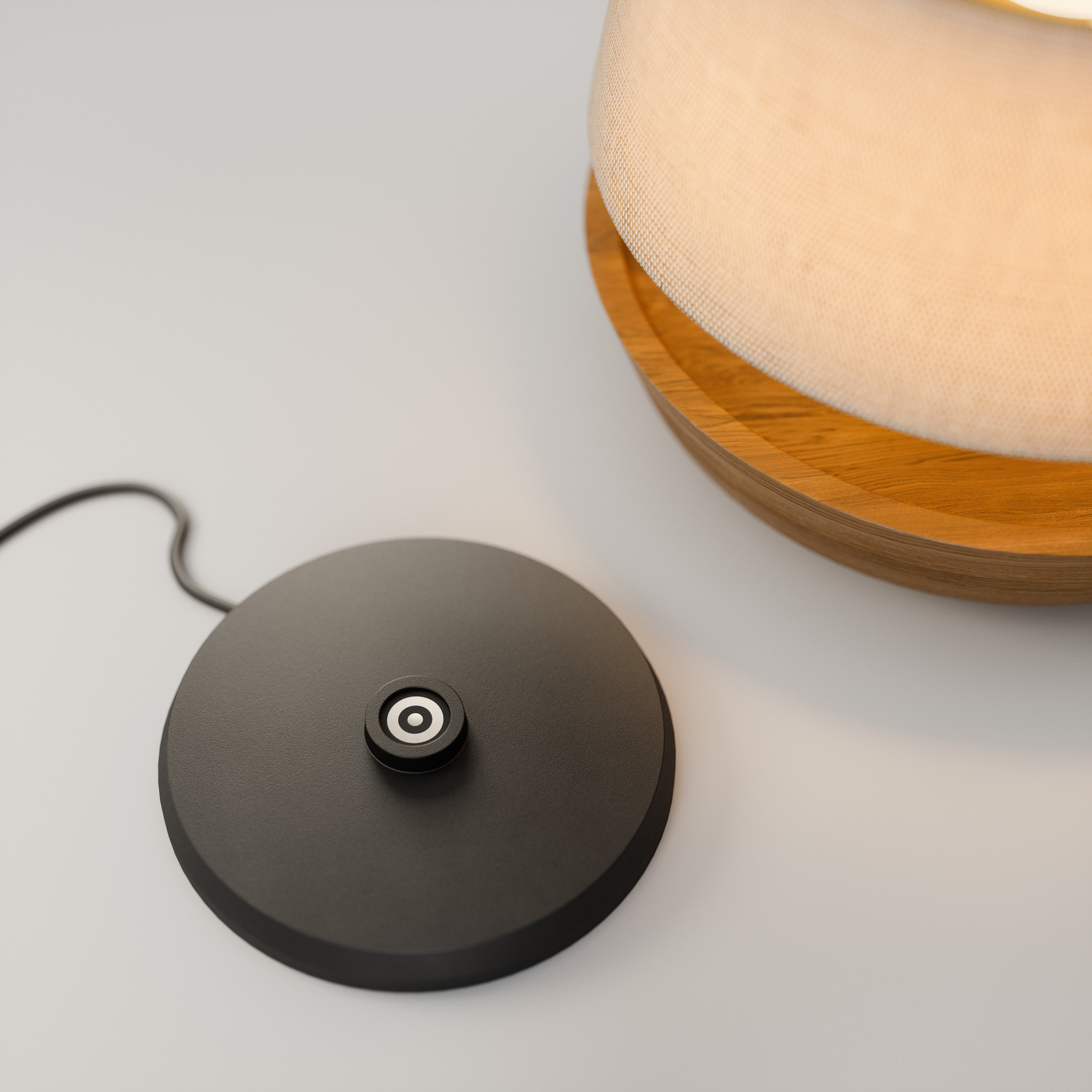 luminária de mesa abajur nord 200 t portátil, design fernando prado para lumini