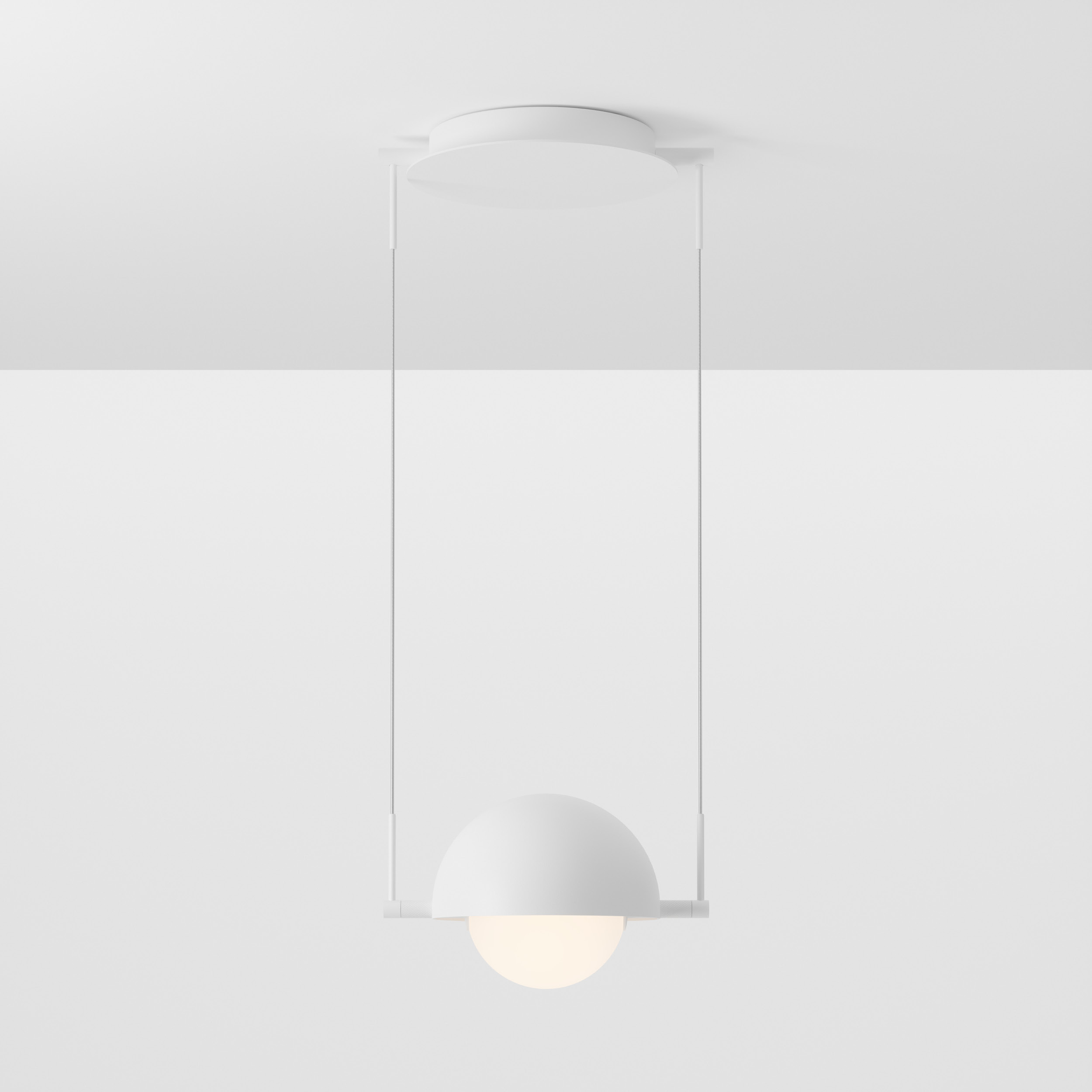 luminária pendente norte/sul, de sol camacho para lumini