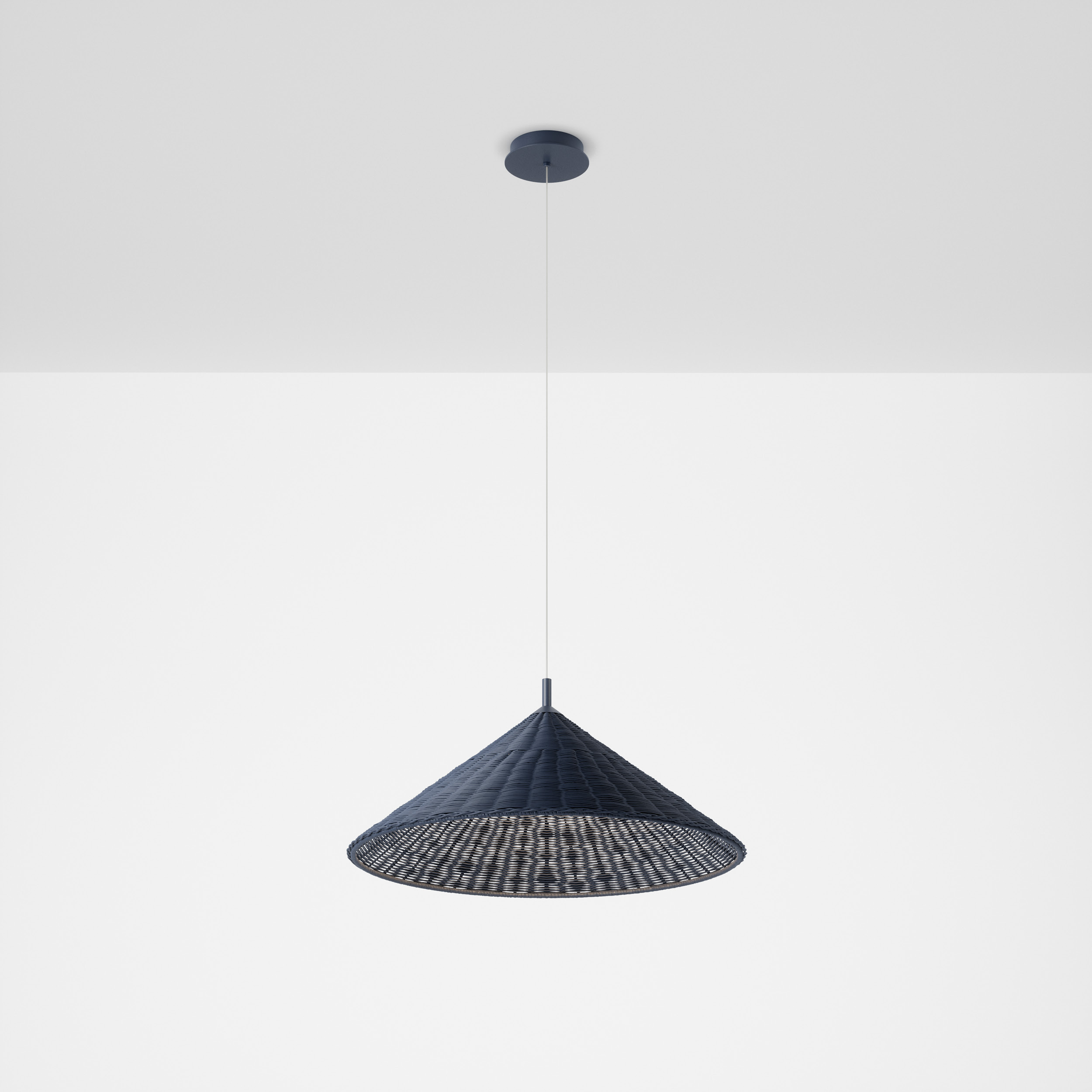 luminária pendente e-cone s fibra, de carolina maluhy para lumini