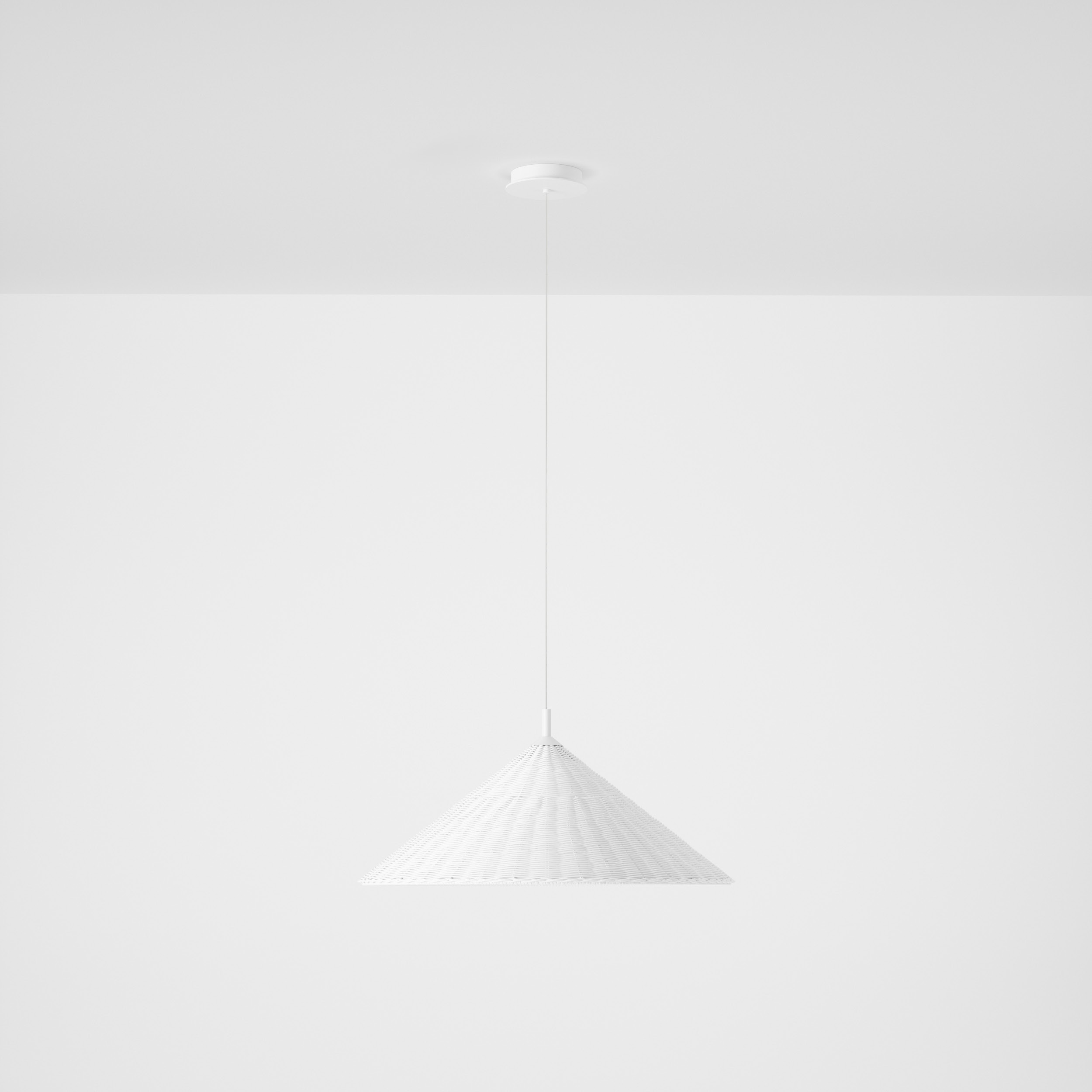 luminária pendente e-cone s fibra, de carolina maluhy para lumini