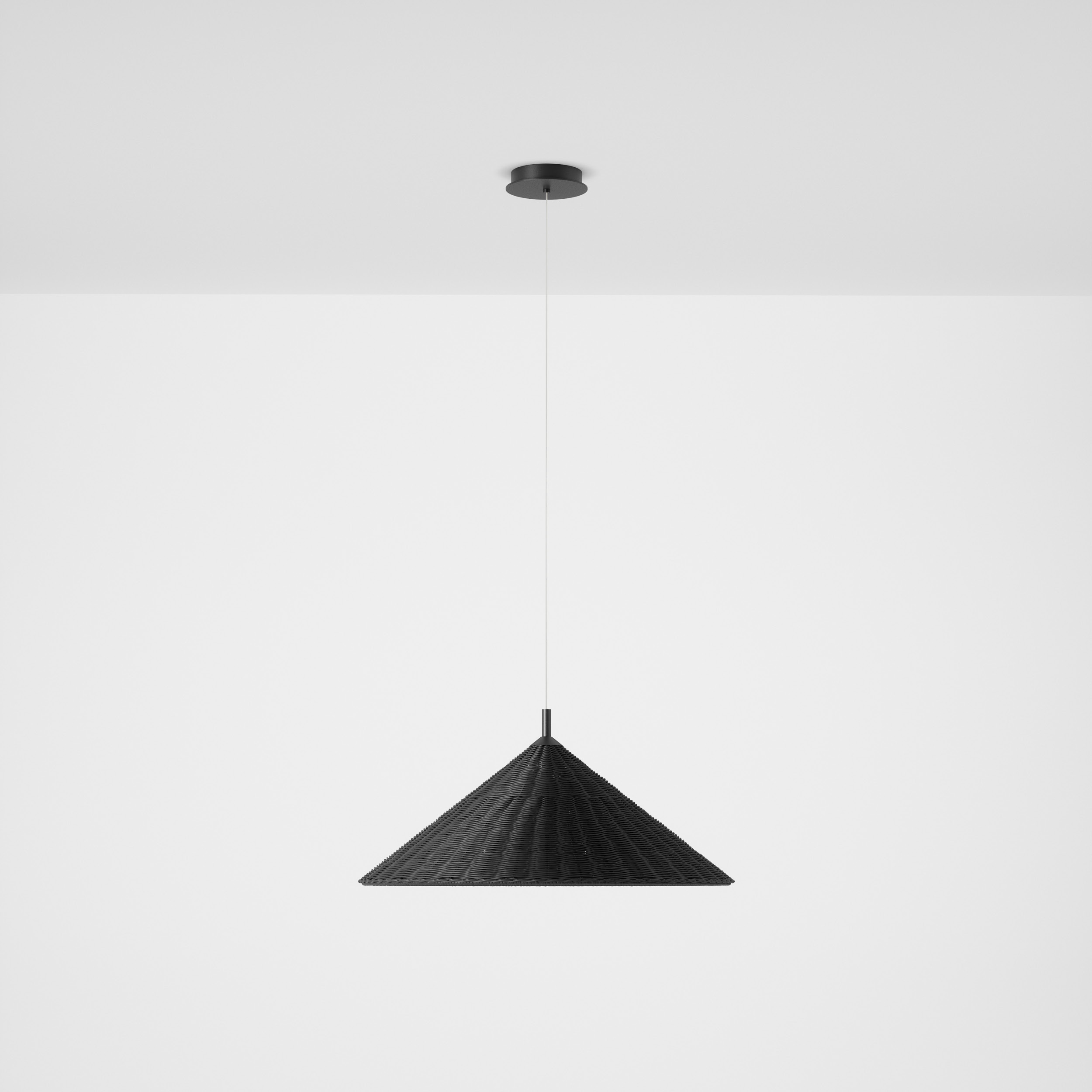 luminária pendente e-cone s fibra, de carolina maluhy para lumini