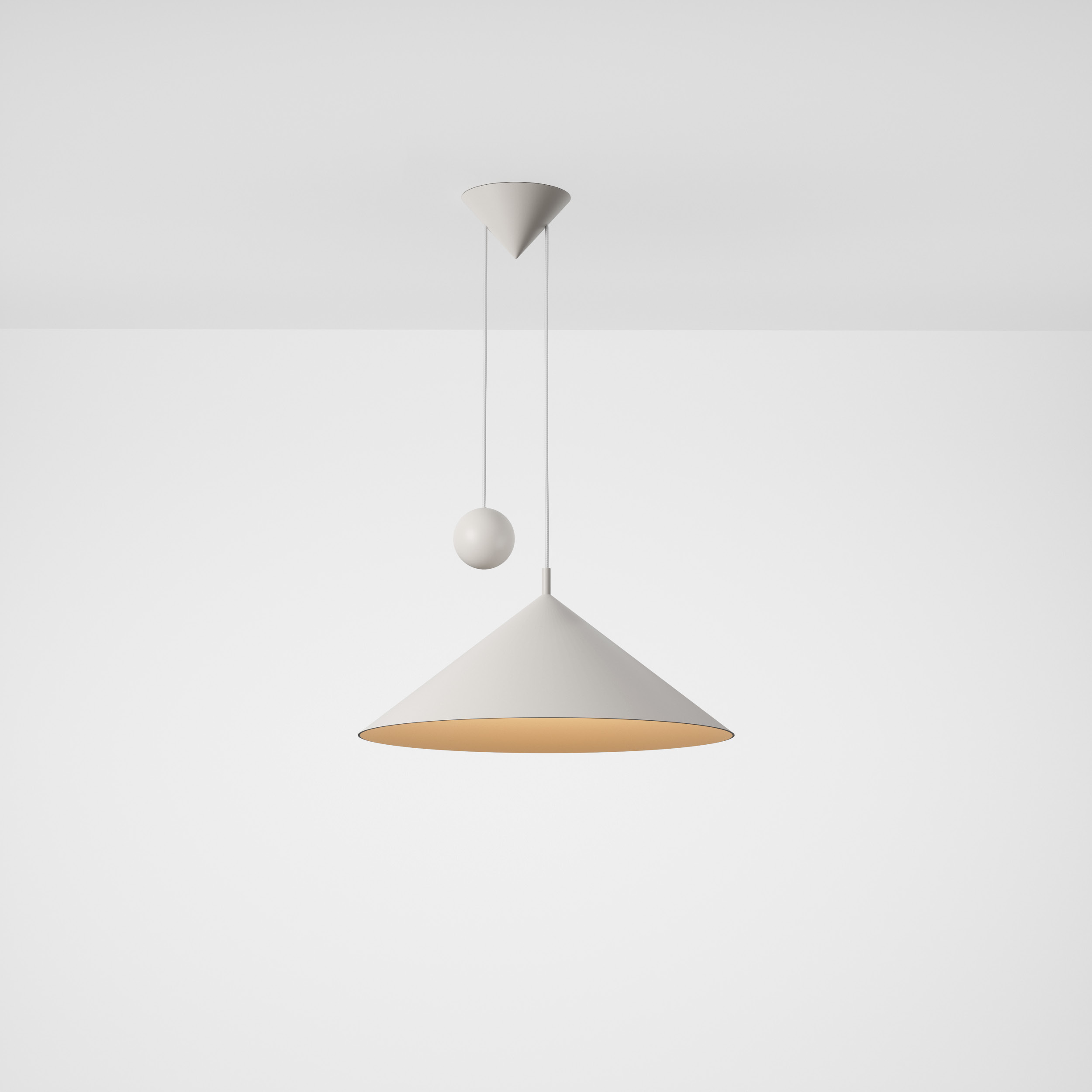 luminária pendente e-cone, por carolina maluhy para lumini